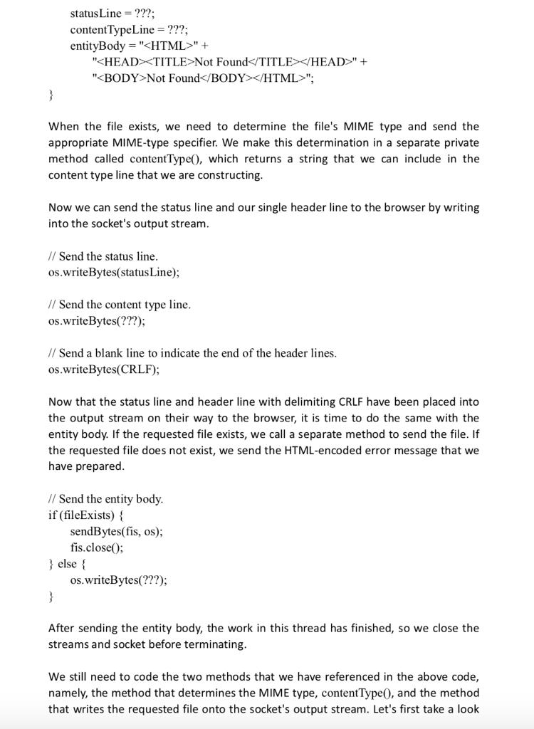 Web page. The server will be able to handle multiple simultaneous service