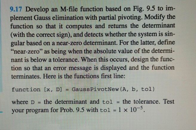 Solving 9.17!! Can someone help me develop an m-file based on Figure