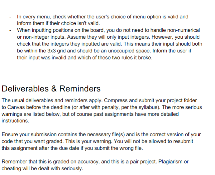 ArrayList runOnePlayerGame(String[] playerNames), private static char[][] runPlayerMove(String playerName, char playerSymbol, char[][] currentState),