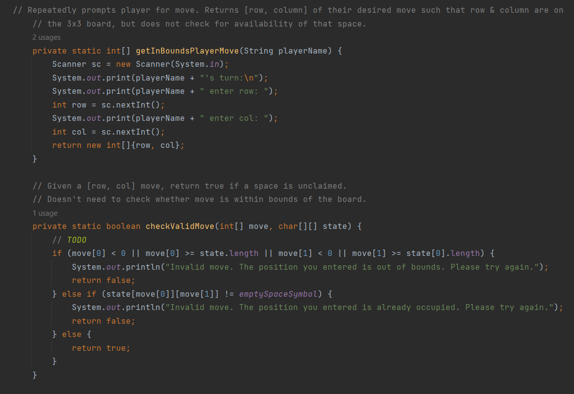 player mode. In two player mode, your program should first ask the