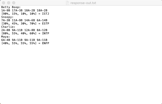  Programming Assignment: Personality Test Problem Statement: This assignment will acquaint you