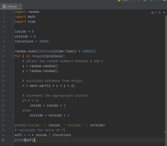 In the code below, a) Modify it code to include interaction with