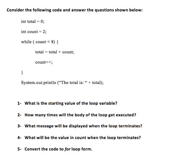  Consider the following code and answer the questions shown below: int