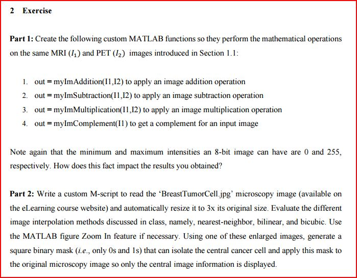 Help me code the MATLAB script fot exercise below. ( Answer part