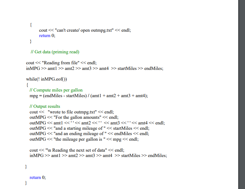 contain four gallon amounts and the starting and ending miles on your