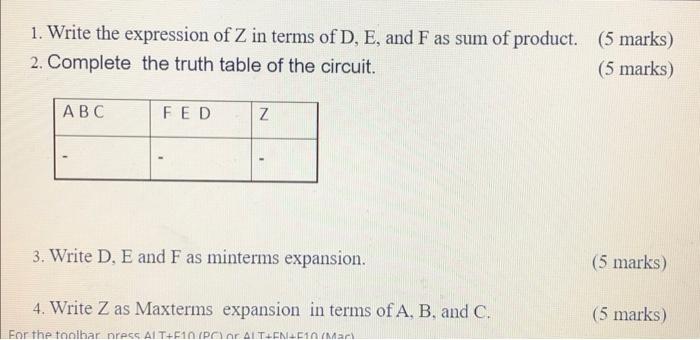 the division of the binary number ABC by two. The outputs E