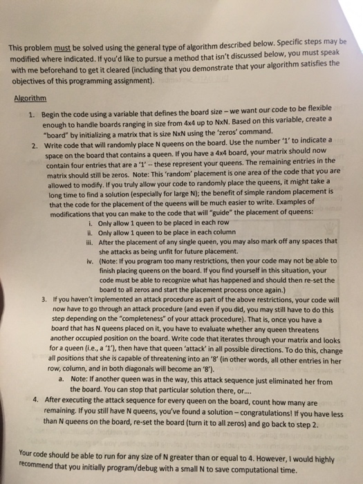 that can place N queens on a chess board that is of