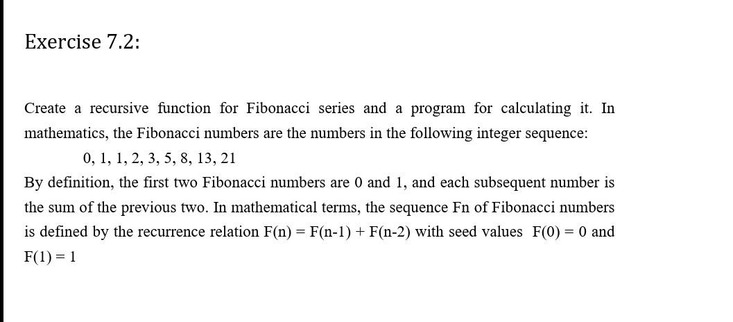  C++ PROGRAM RECURSION USING DATA STRUCTURES Exercise 7.2: Create a recursive