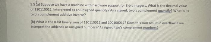  5.5fa) Suppose we have a machine with hardware support for 8