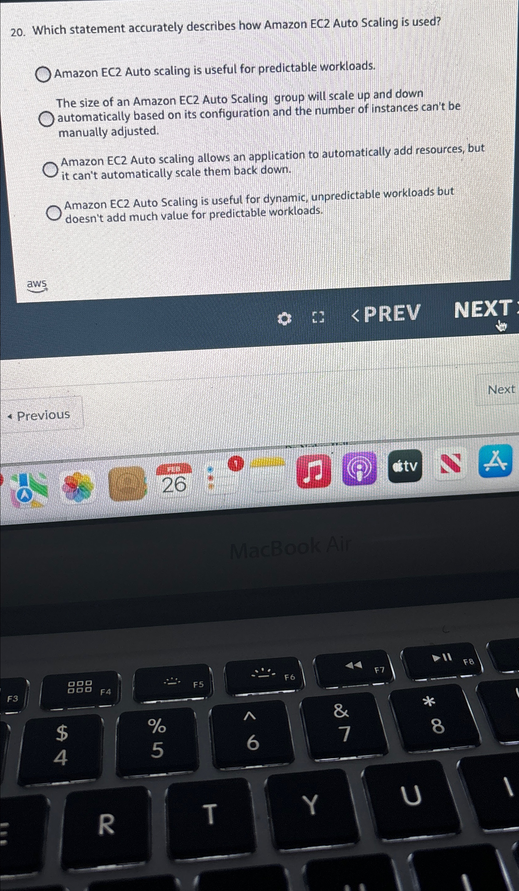  Which statement accurately describes how Amazon EC2 Auto Scaling is used?