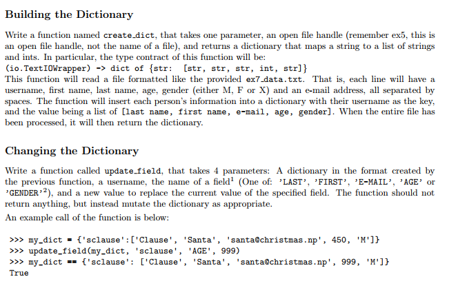  Python coding please, and make two functions dont use input or