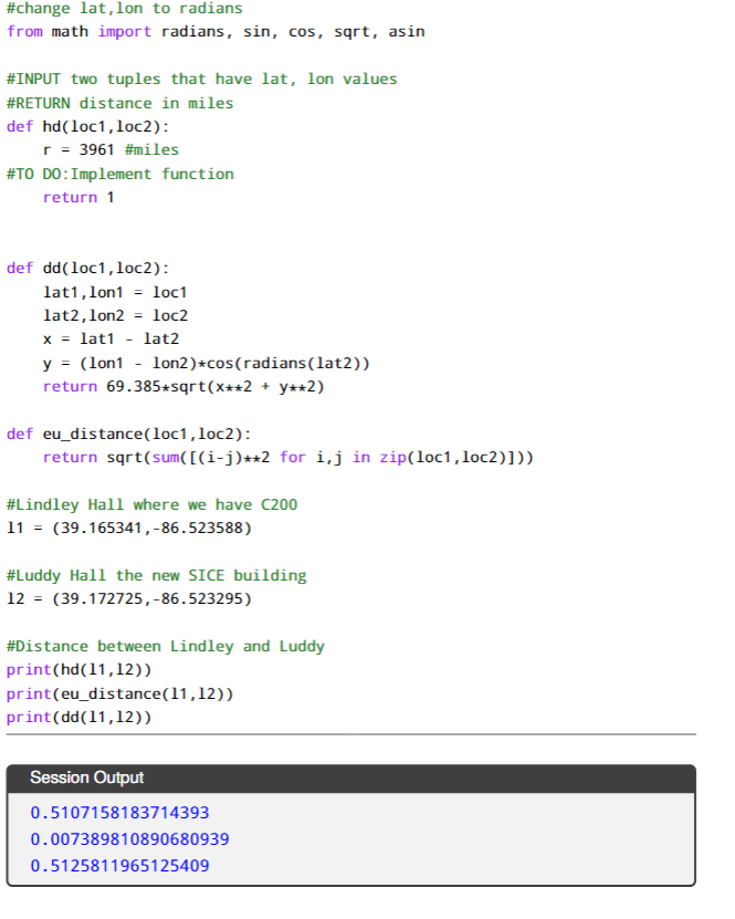 d(P1, P2) in a 2D plane is straightforward: When calculating the distance