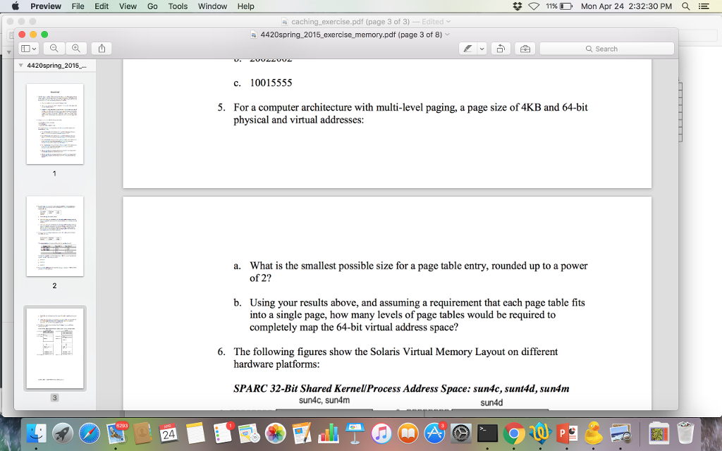  For a computer architecture with multi-level paging, a page size of