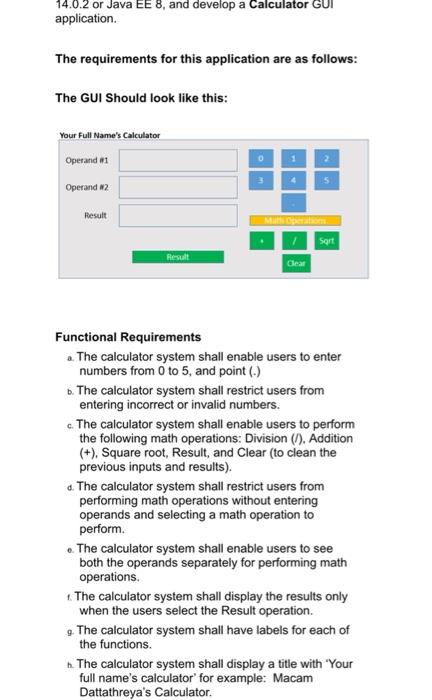  On Java Gui !!! Conduct testing of the calculator GUI application
