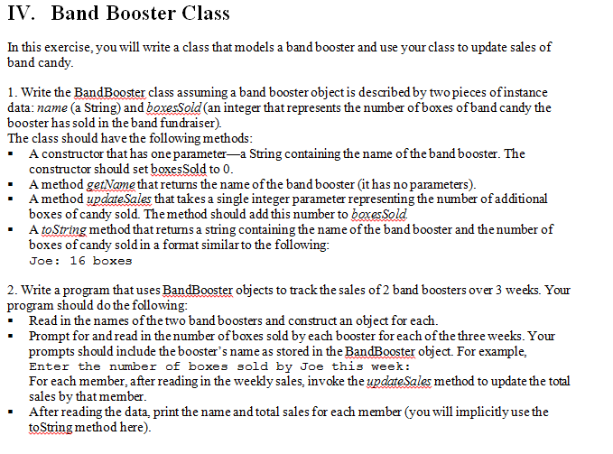 I need some help figuring this out using Java: In this exercise,
