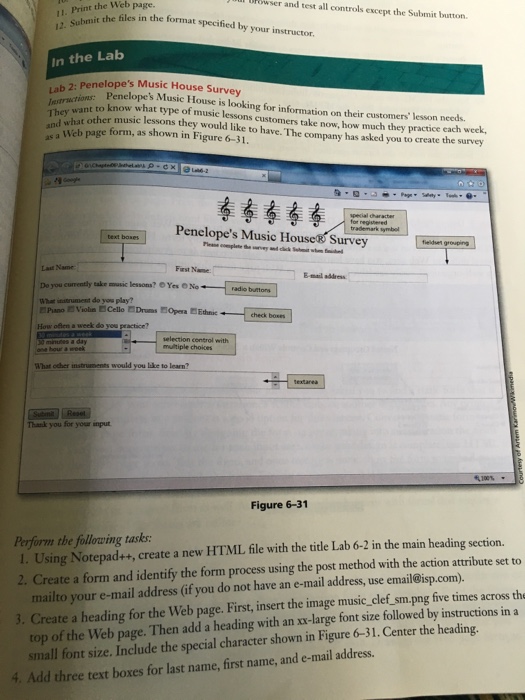  j'nlul tRowser and test all controls except the Submit button. 11.