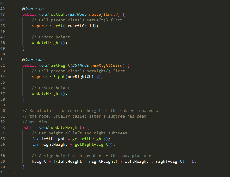 class is implemented in a read only file. Classes ExtendedAVLNode and ExtendedAVLTree