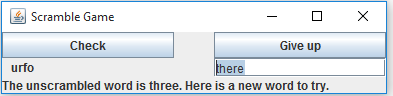 array will hold words, and the second will hold scrambled versions of