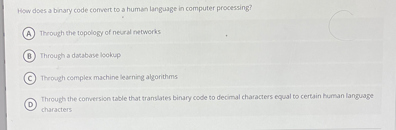  How does a binary code convert to a human language in