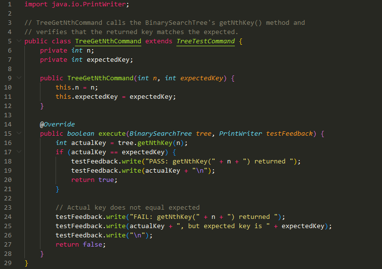 value Code in LabProgram.java contains three automated test cases. Each test executes