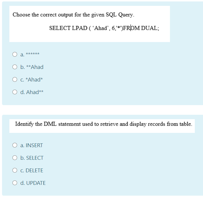 key O b. Primary key O c. Secondary Key O d. Unique