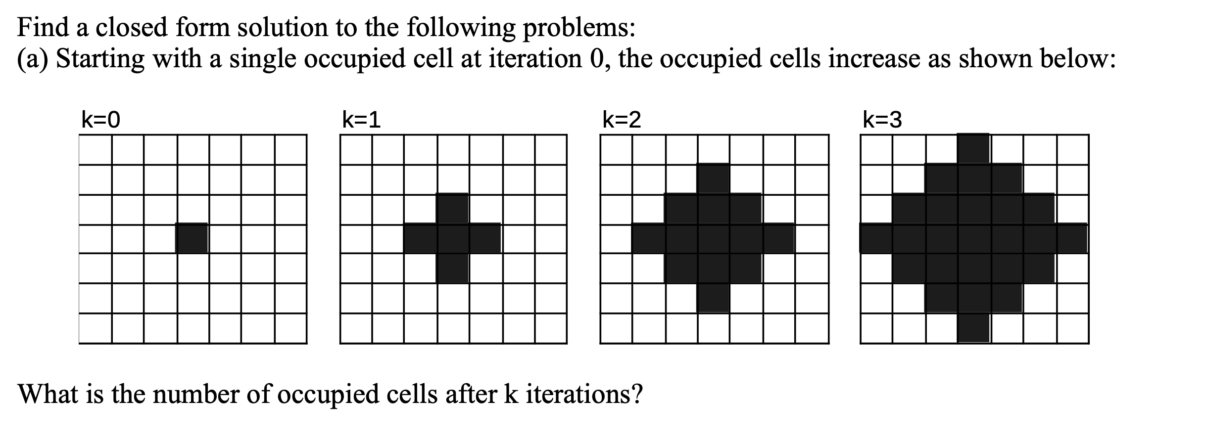  Find a closed form solution to the following problems: (a) Starting