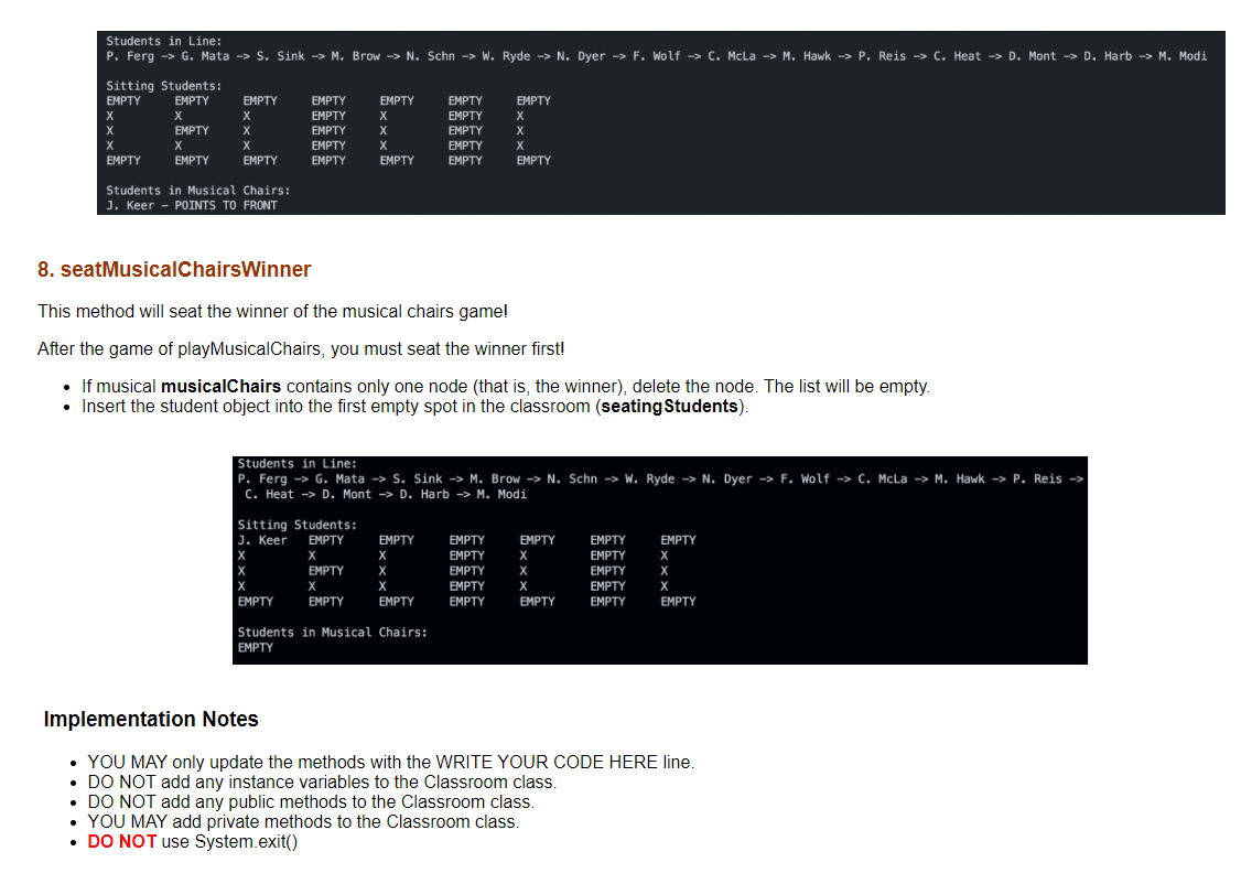 to the last student * in the list, * - a boolean