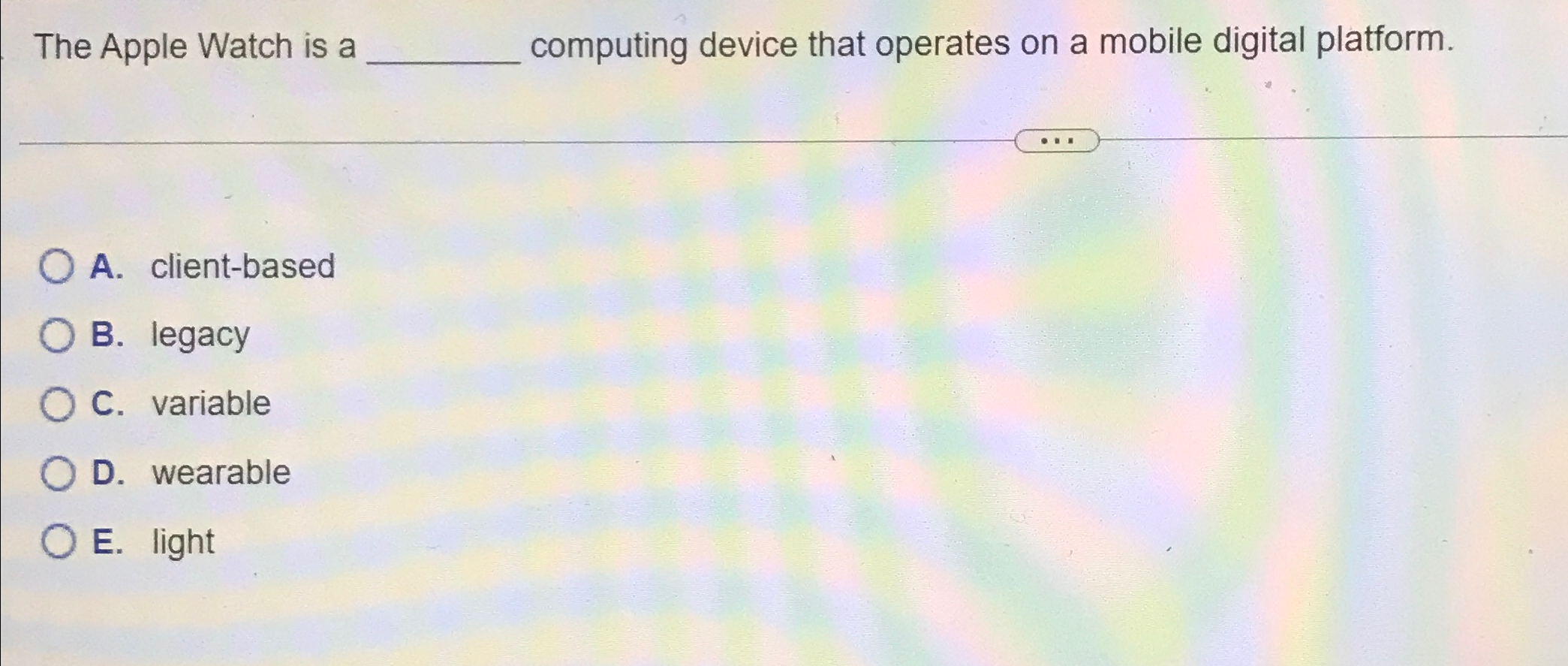  The Apple Watch is a computing device that operates on a