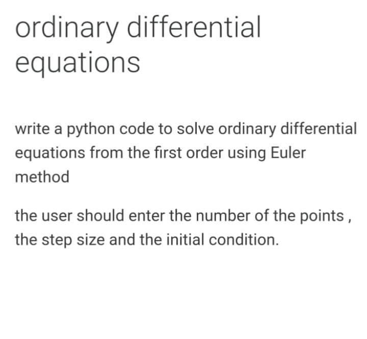  please give me working code ordinary differential equations write a python