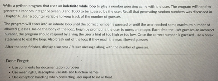  Write a python program that uses an indefinite while loop to