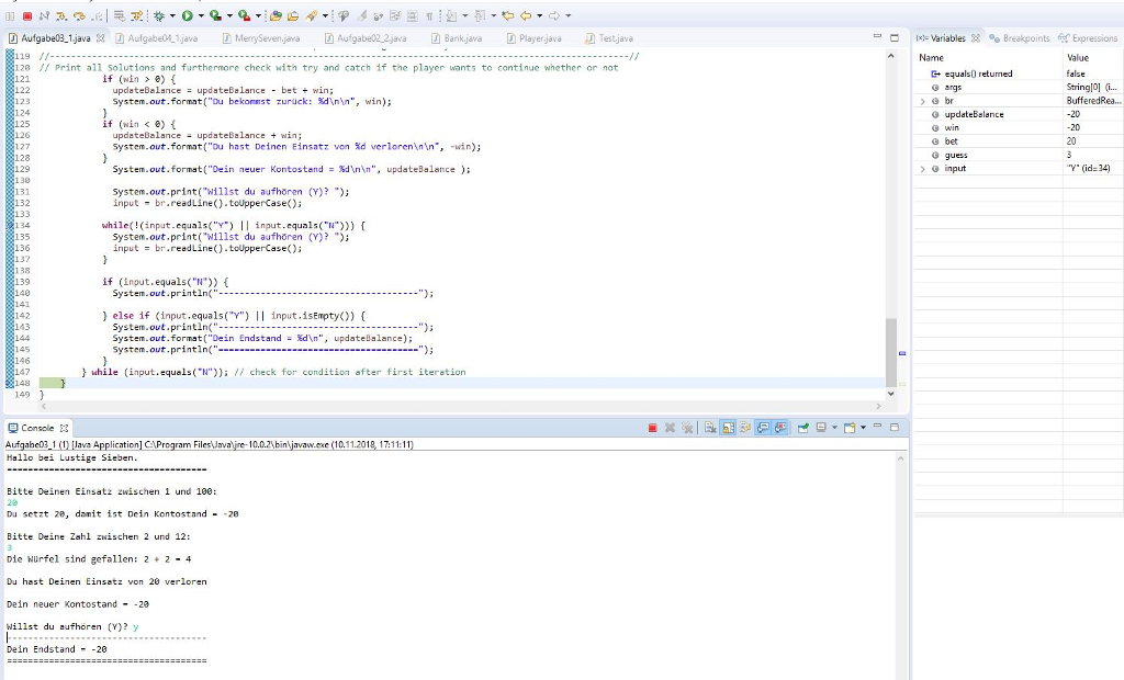 I have to fight only with the last method now. printEndStatement(). When