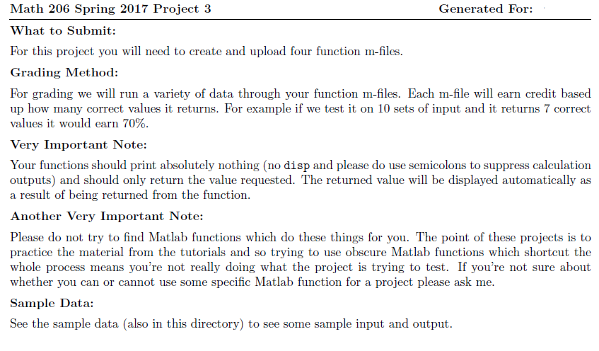 THIS NEEDS TO BE ANSWERED IN MATLAB CODING ONLY please use screen