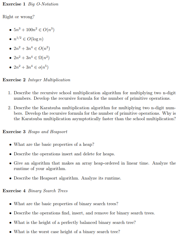 General Algorithm and Algorithm Analysis Assignment Exercise 1 Big O-Notation Right or