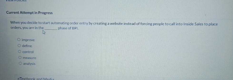  Current Attempt in Progress When you decide to start automating order