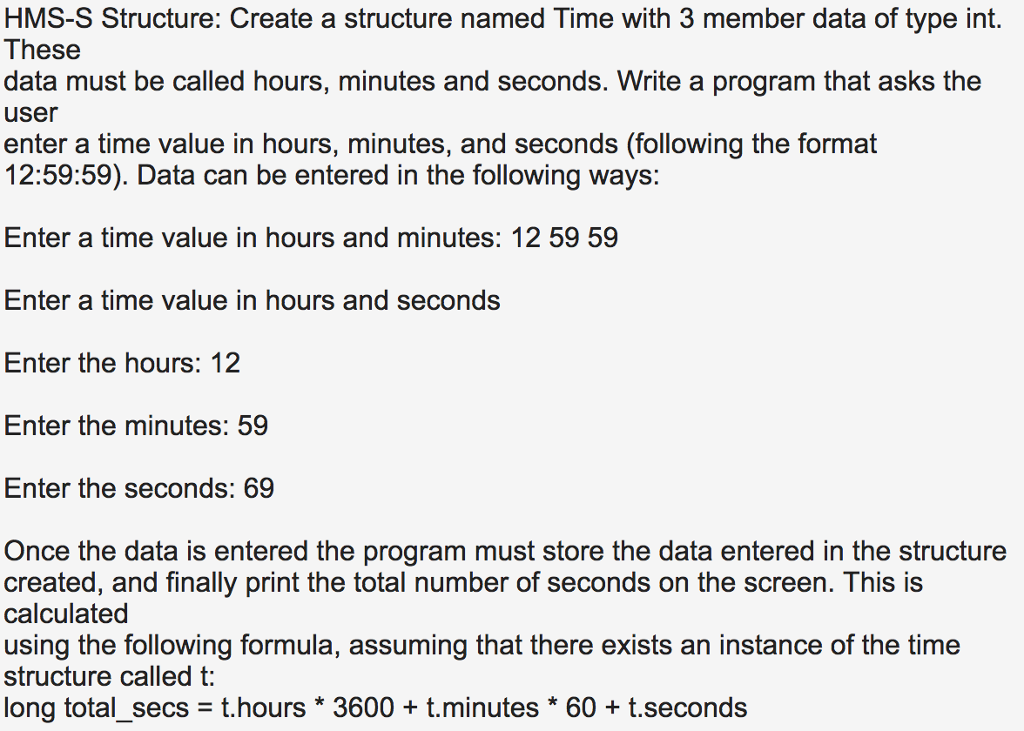 Can you help me with code in c++ HMS-S Structure: Create a
