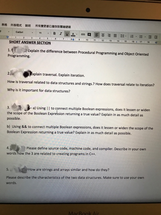  RERA SHORT ANSWER SECTION 1.(T r Explain the difference between Procedural