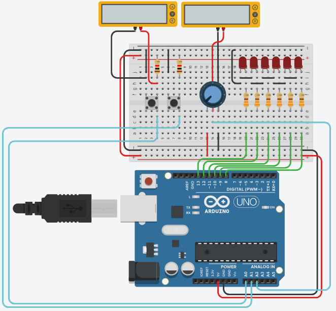  Write the program to control 6 LEDs blink in sequence as
