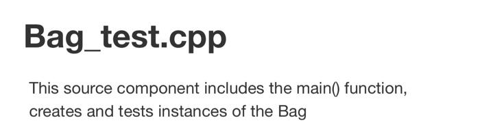 of work: Individual work Create a class ArrayBag derived from BagInterface which