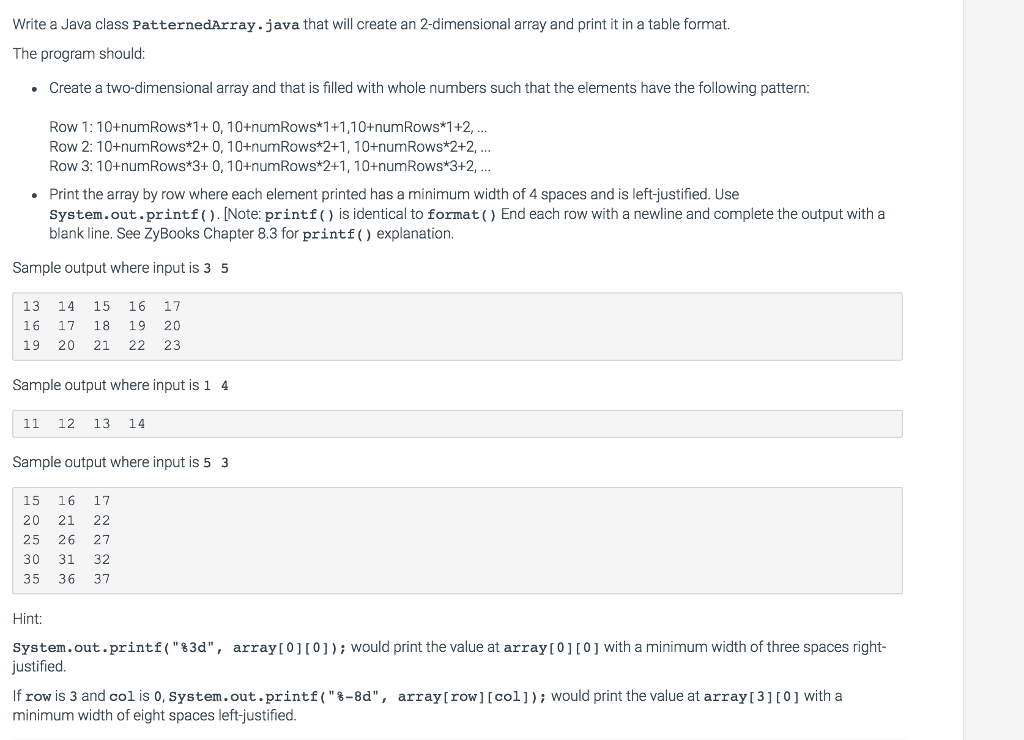  LANGUAGE IS JAVA NEED OUTPUT TO LOOK LIKE "EXPECTED OUTPUT" AND