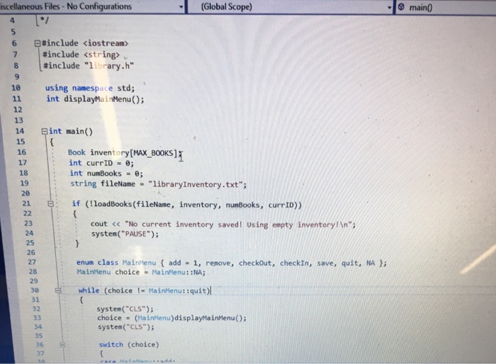 #include #include #include "library.h" using namespace std; int displayMainMenu(); int main() {