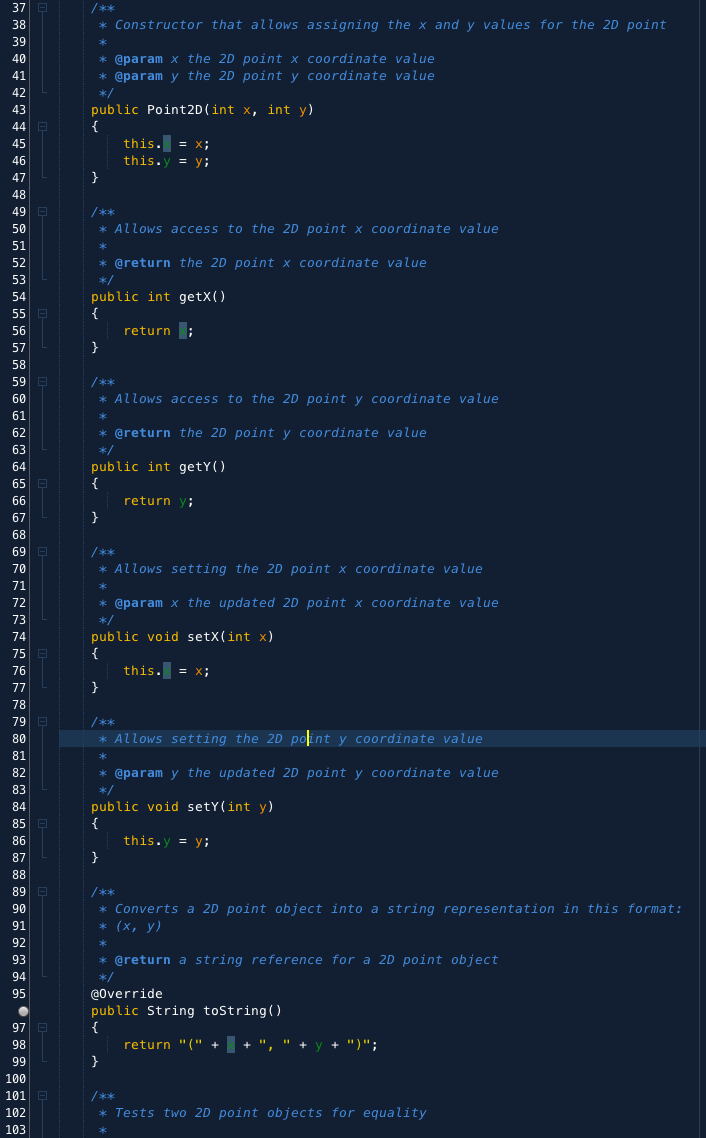 not I get a compilation error saying that the "x" and "y"