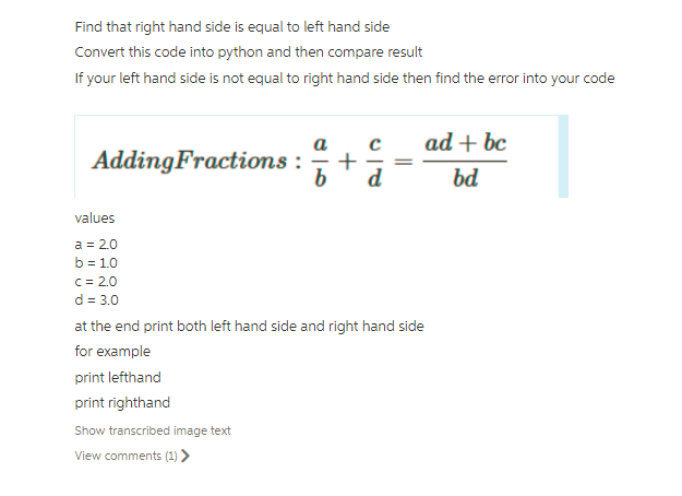 python If your left hand side is not equal to right hand