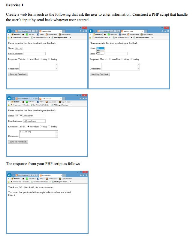 In this homework, you will create basic PHP web applications. The first