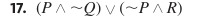  Construct circuits for the Boolean expressions in 1317(P v ~q) V