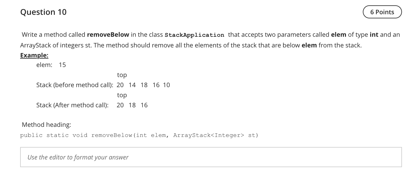 USE JAVA import java.util.NoSuchElementException; /** Implementation of the interface StackInt using an