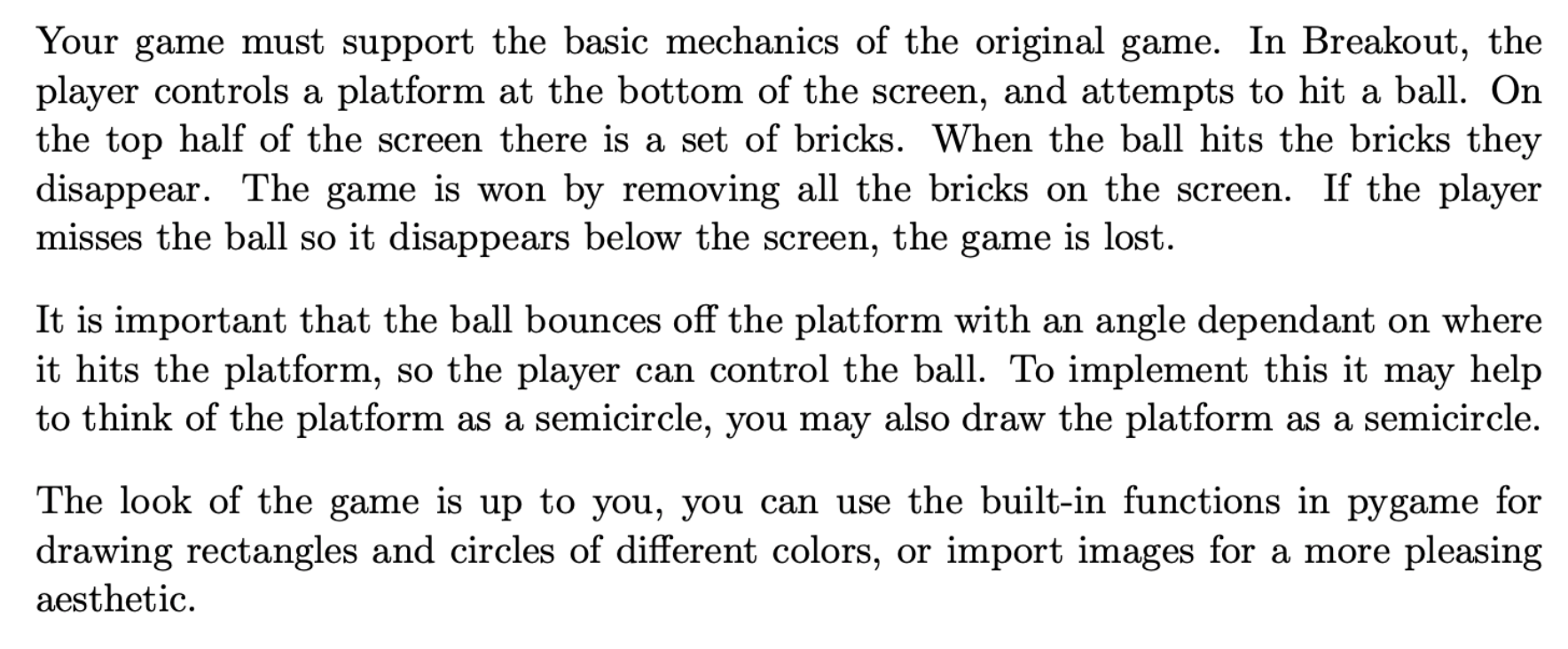 I'm going to create a simple game in python. its a clone