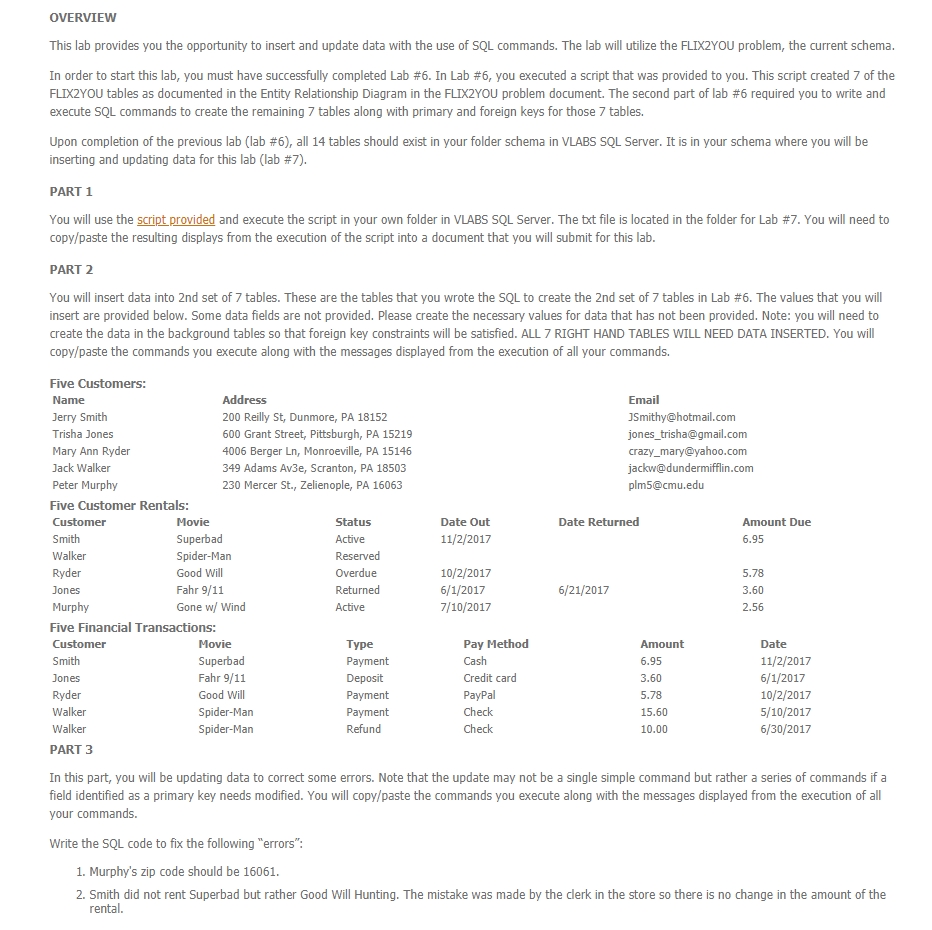  And Below is the script provided /* Modifications: (1) Removed DELETE