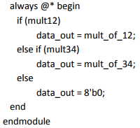 code to only use one 8-bit multiplier. b)Instantiate the original and final