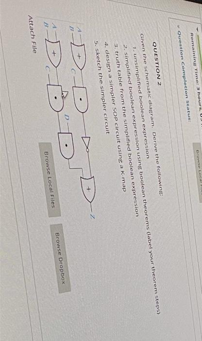  Browse Local Remaining Time: 3 hours. U Question completion Status: QUESTION