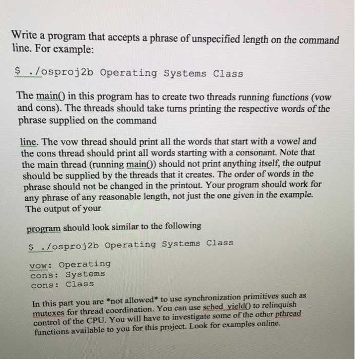  Code in c language Write a program that accepts a phrase
